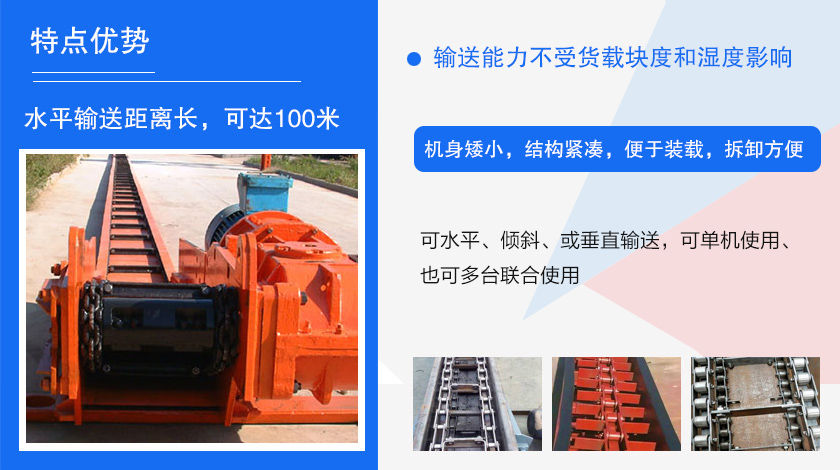 可多点进料、多点卸料、能反向运行，机壳密封性好，无粉尘污染