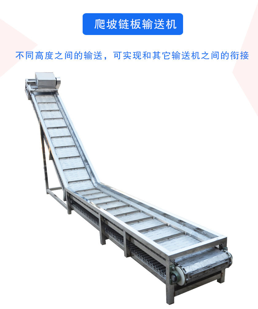 爬坡链板输送机介绍