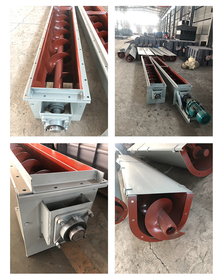 U型螺旋输送机细节展示，采用不锈钢材质，输送稳定