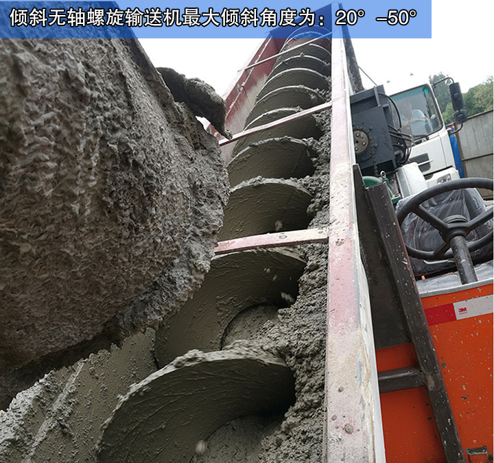  倾斜无轴螺旋输送机最大倾斜角度